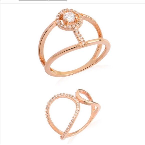 ZIRCONIA VERSATILE RING + ROSE GOLD PLATED size 7 & 8 - Picture 12 of 12